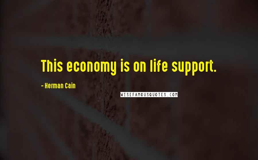 Herman Cain Quotes: This economy is on life support.