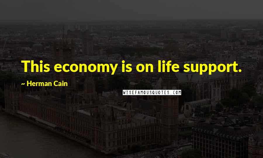 Herman Cain Quotes: This economy is on life support.