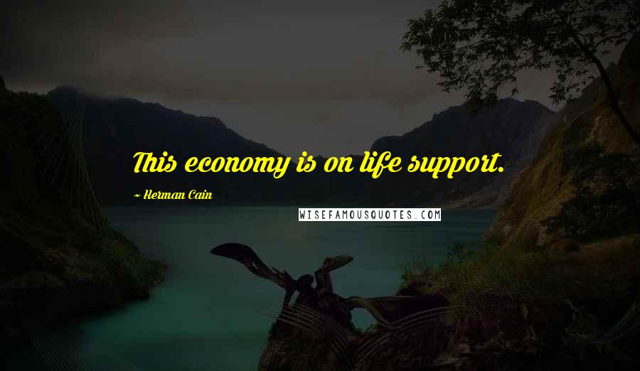 Herman Cain Quotes: This economy is on life support.