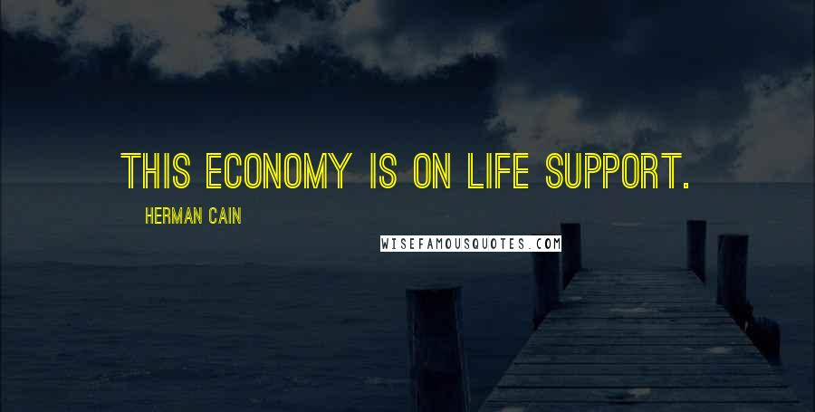 Herman Cain Quotes: This economy is on life support.