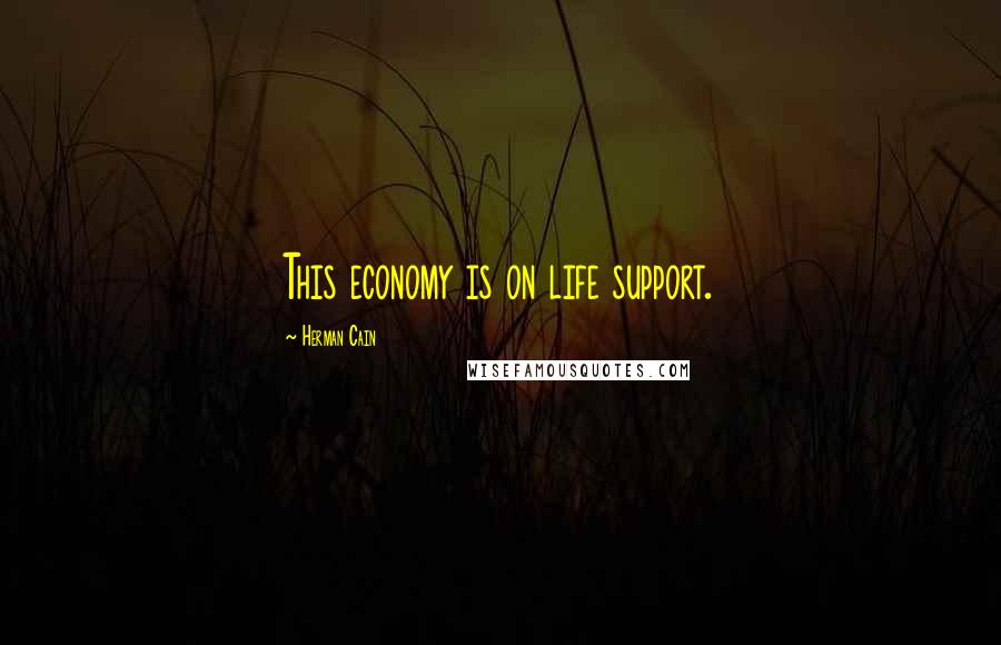 Herman Cain Quotes: This economy is on life support.