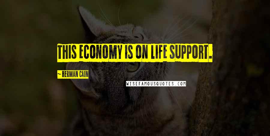 Herman Cain Quotes: This economy is on life support.