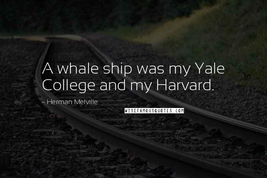 Herman Melville Quotes: A whale ship was my Yale College and my Harvard.