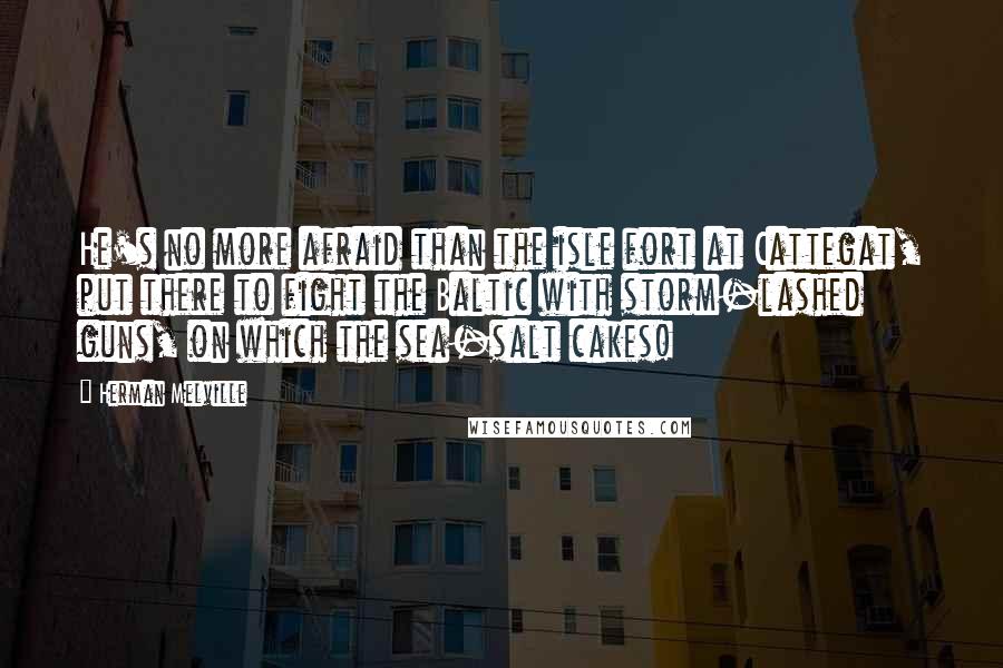 Herman Melville Quotes: He's no more afraid than the isle fort at Cattegat, put there to fight the Baltic with storm-lashed guns, on which the sea-salt cakes!