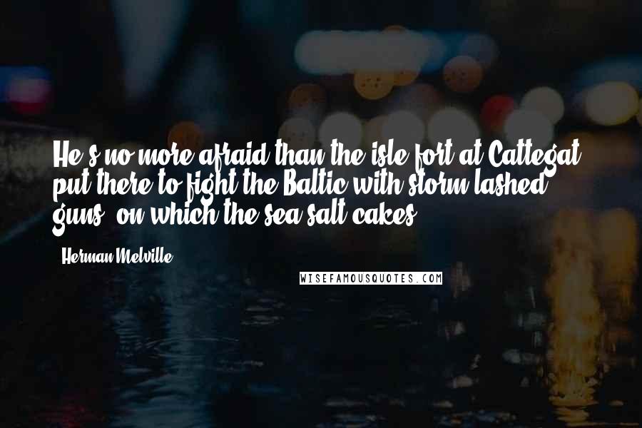Herman Melville Quotes: He's no more afraid than the isle fort at Cattegat, put there to fight the Baltic with storm-lashed guns, on which the sea-salt cakes!