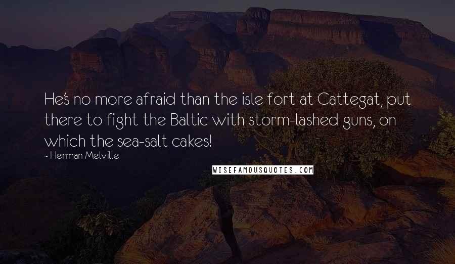 Herman Melville Quotes: He's no more afraid than the isle fort at Cattegat, put there to fight the Baltic with storm-lashed guns, on which the sea-salt cakes!