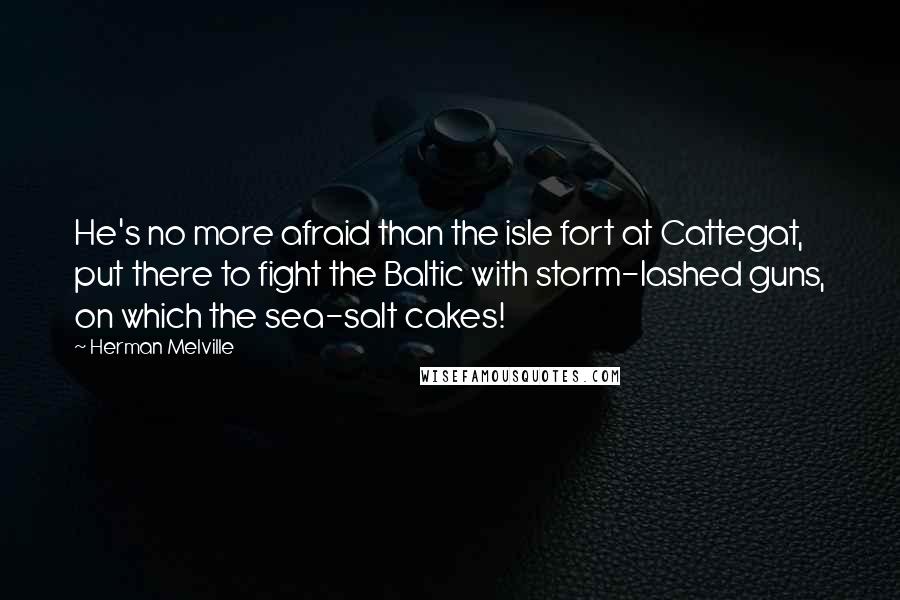 Herman Melville Quotes: He's no more afraid than the isle fort at Cattegat, put there to fight the Baltic with storm-lashed guns, on which the sea-salt cakes!
