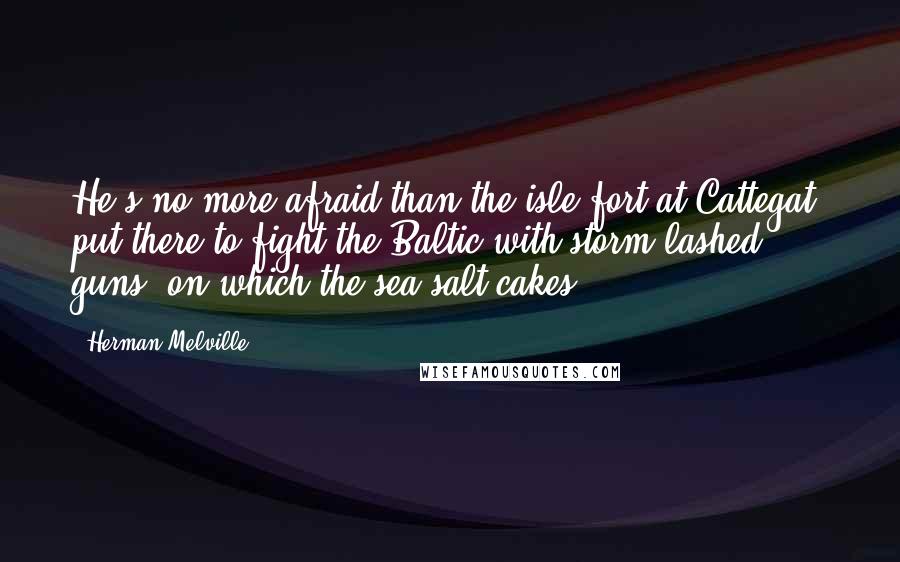 Herman Melville Quotes: He's no more afraid than the isle fort at Cattegat, put there to fight the Baltic with storm-lashed guns, on which the sea-salt cakes!