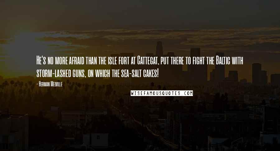 Herman Melville Quotes: He's no more afraid than the isle fort at Cattegat, put there to fight the Baltic with storm-lashed guns, on which the sea-salt cakes!