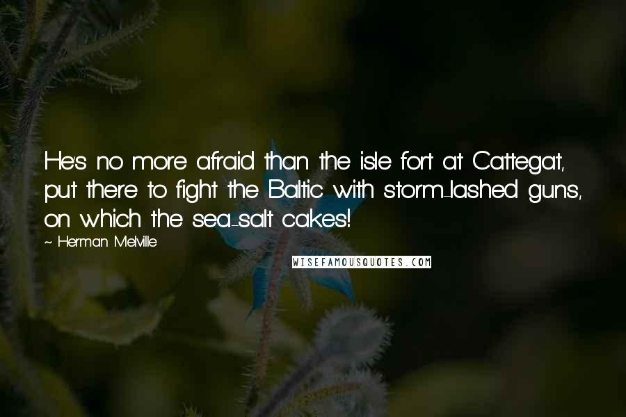 Herman Melville Quotes: He's no more afraid than the isle fort at Cattegat, put there to fight the Baltic with storm-lashed guns, on which the sea-salt cakes!