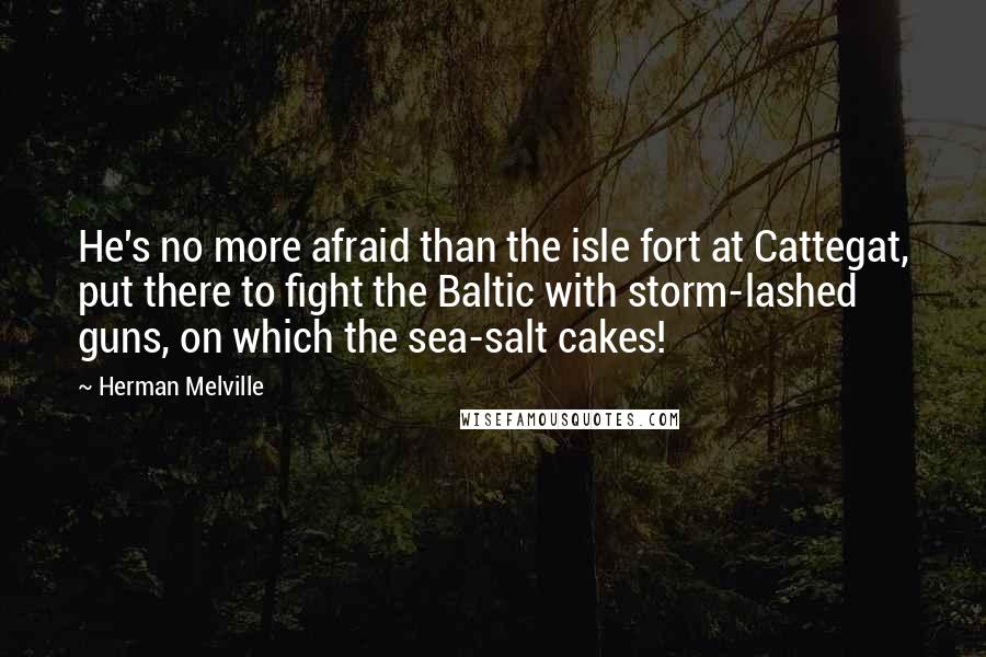 Herman Melville Quotes: He's no more afraid than the isle fort at Cattegat, put there to fight the Baltic with storm-lashed guns, on which the sea-salt cakes!