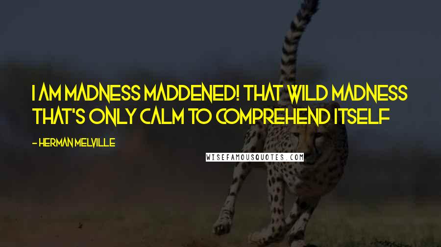 Herman Melville Quotes: I am madness maddened! That wild madness that's only calm to comprehend itself