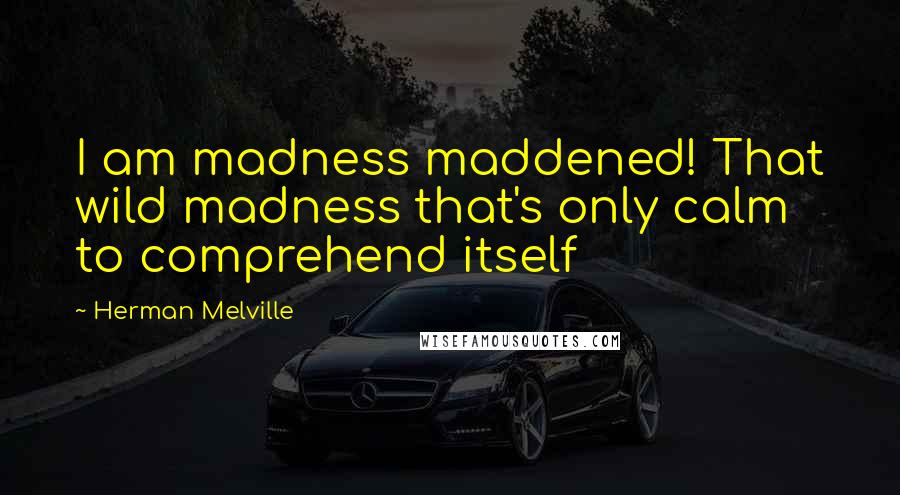 Herman Melville Quotes: I am madness maddened! That wild madness that's only calm to comprehend itself