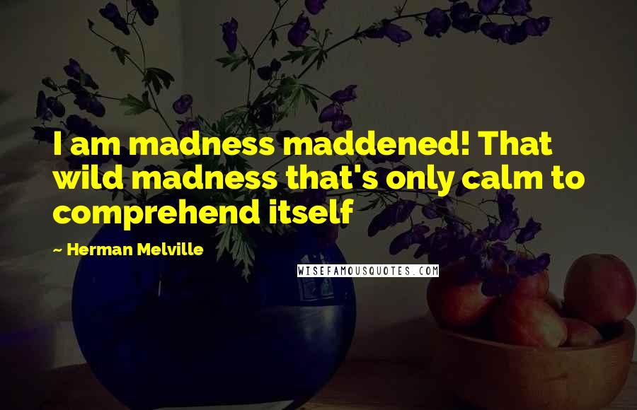 Herman Melville Quotes: I am madness maddened! That wild madness that's only calm to comprehend itself
