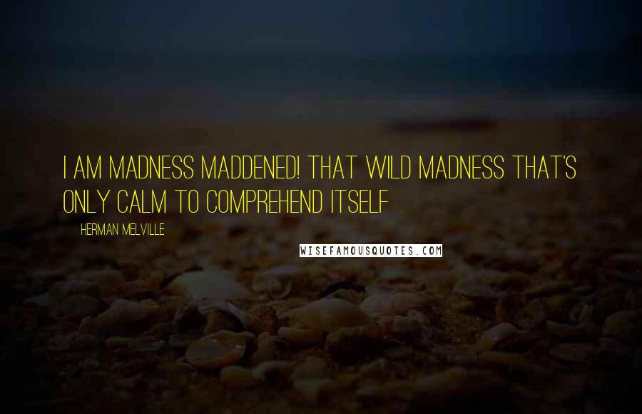 Herman Melville Quotes: I am madness maddened! That wild madness that's only calm to comprehend itself