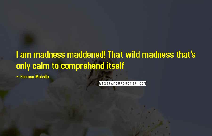 Herman Melville Quotes: I am madness maddened! That wild madness that's only calm to comprehend itself