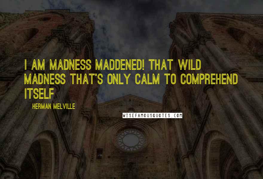 Herman Melville Quotes: I am madness maddened! That wild madness that's only calm to comprehend itself