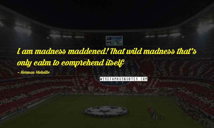 Herman Melville Quotes: I am madness maddened! That wild madness that's only calm to comprehend itself