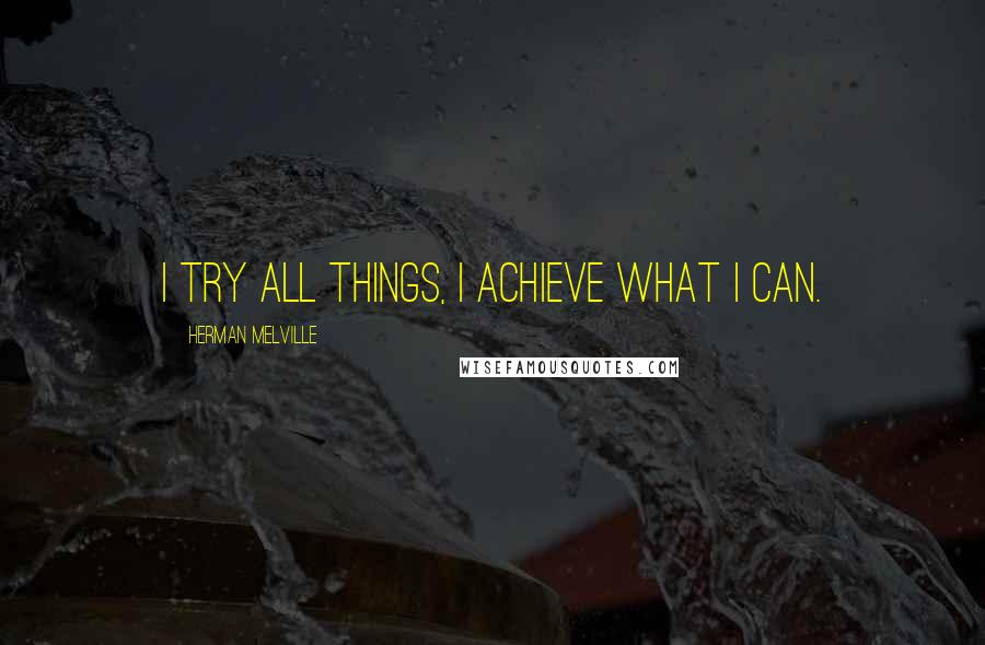 Herman Melville Quotes: I try all things, I achieve what I can.