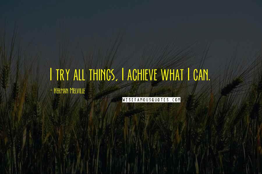 Herman Melville Quotes: I try all things, I achieve what I can.