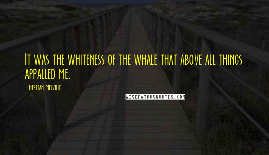 Herman Melville Quotes: It was the whiteness of the whale that above all things appalled me.