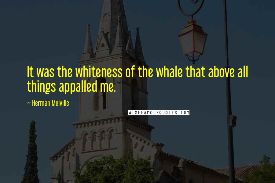 Herman Melville Quotes: It was the whiteness of the whale that above all things appalled me.