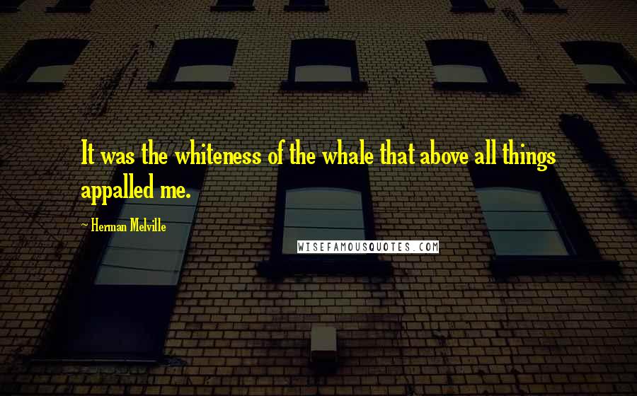 Herman Melville Quotes: It was the whiteness of the whale that above all things appalled me.