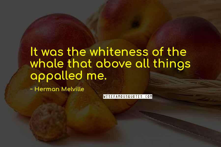 Herman Melville Quotes: It was the whiteness of the whale that above all things appalled me.