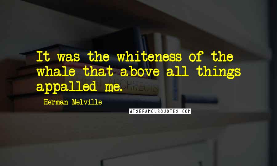 Herman Melville Quotes: It was the whiteness of the whale that above all things appalled me.