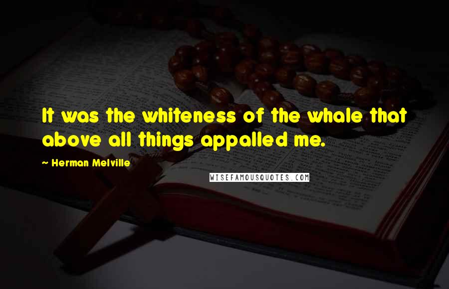 Herman Melville Quotes: It was the whiteness of the whale that above all things appalled me.