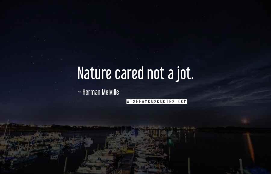 Herman Melville Quotes: Nature cared not a jot.