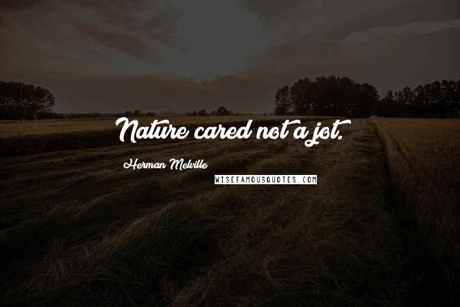 Herman Melville Quotes: Nature cared not a jot.
