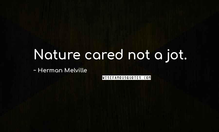 Herman Melville Quotes: Nature cared not a jot.