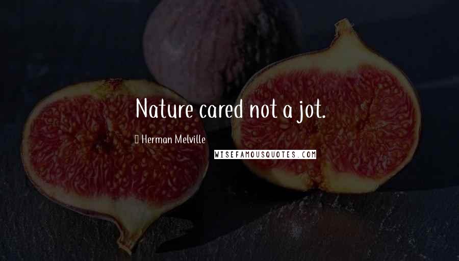 Herman Melville Quotes: Nature cared not a jot.