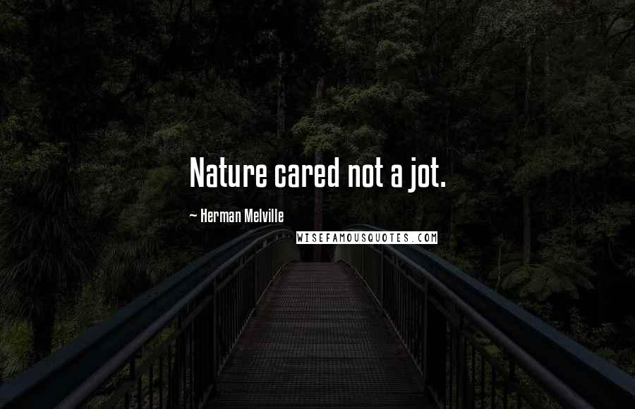 Herman Melville Quotes: Nature cared not a jot.