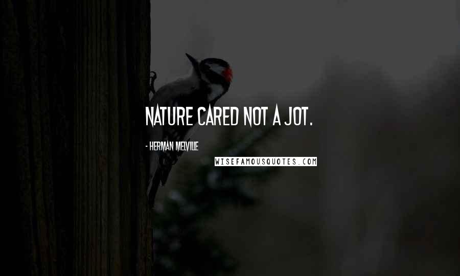 Herman Melville Quotes: Nature cared not a jot.