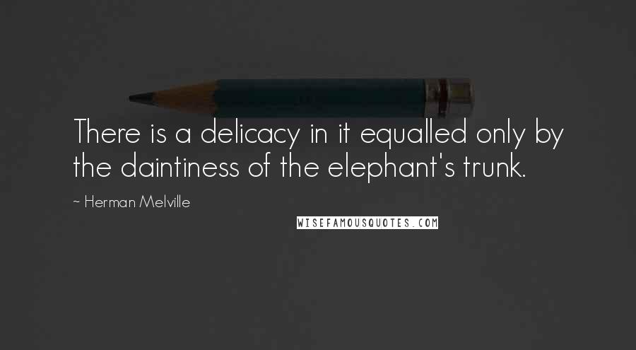 Herman Melville Quotes: There is a delicacy in it equalled only by the daintiness of the elephant's trunk.