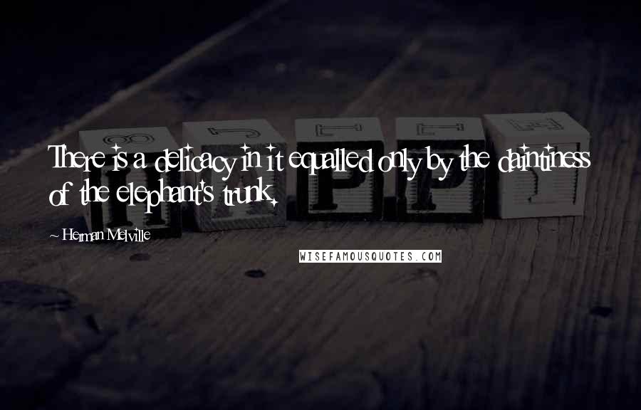 Herman Melville Quotes: There is a delicacy in it equalled only by the daintiness of the elephant's trunk.