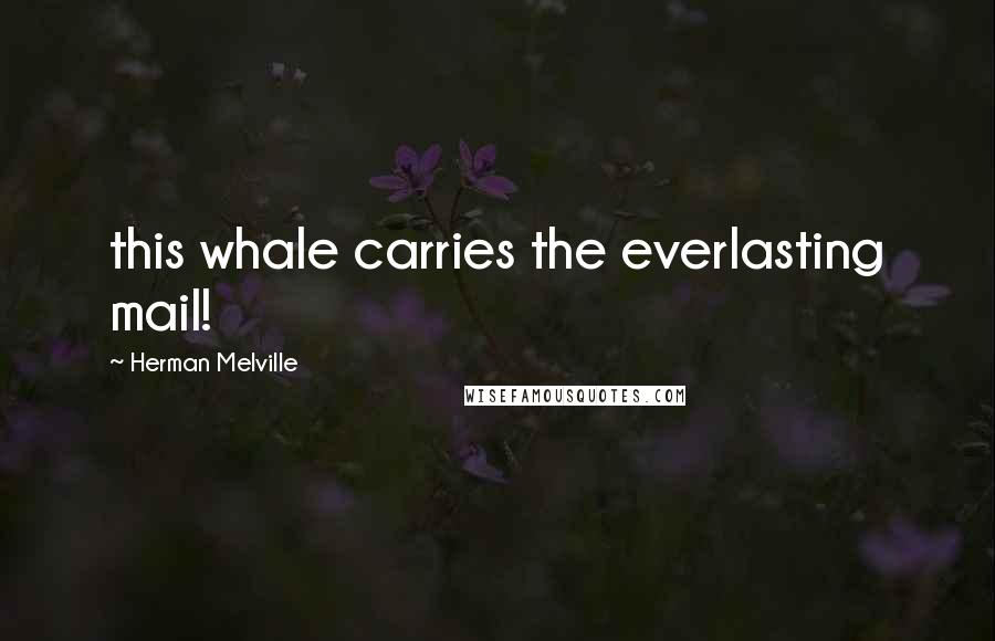 Herman Melville Quotes: this whale carries the everlasting mail!