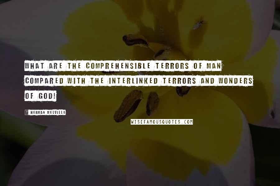 Herman Melville Quotes: What are the comprehensible terrors of man compared with the interlinked terrors and wonders of God!