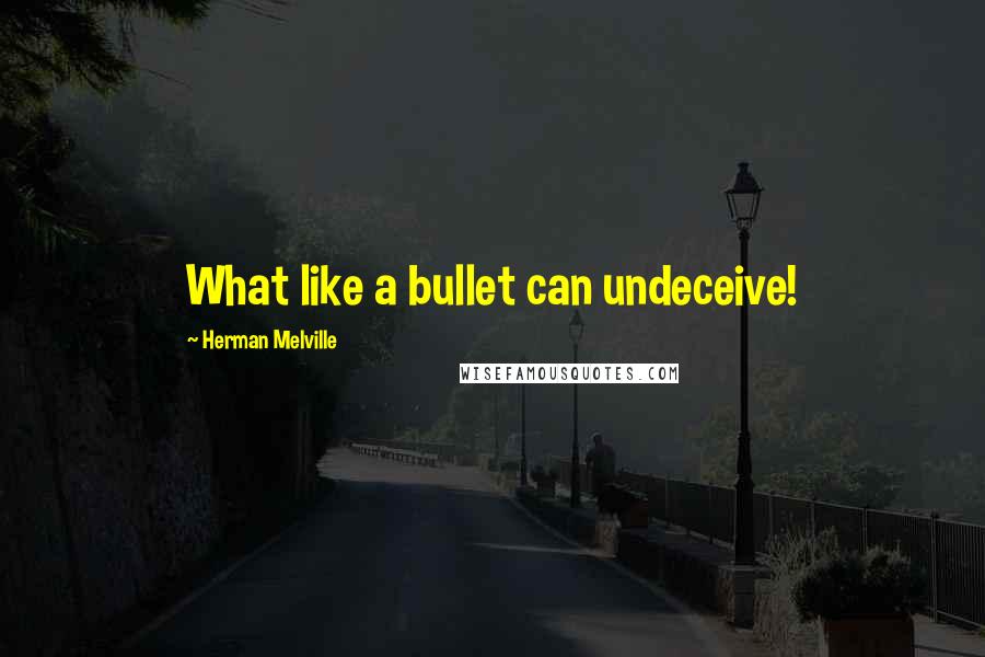 Herman Melville Quotes: What like a bullet can undeceive!