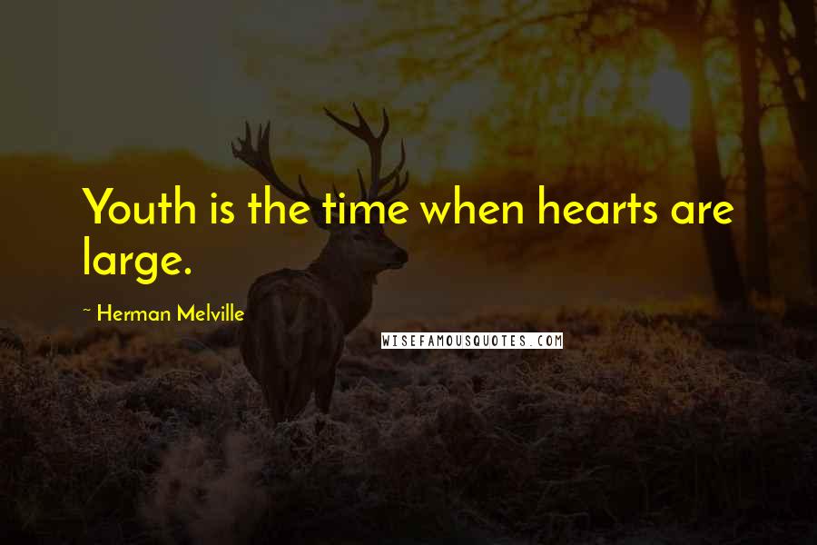 Herman Melville Quotes: Youth is the time when hearts are large.