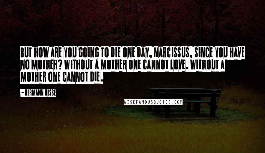 Hermann Hesse Quotes: But how are you going to die one day, Narcissus, since you have no mother? Without a mother one cannot love. Without a mother one cannot die.