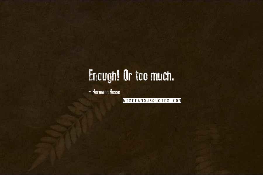 Hermann Hesse Quotes: Enough! Or too much.