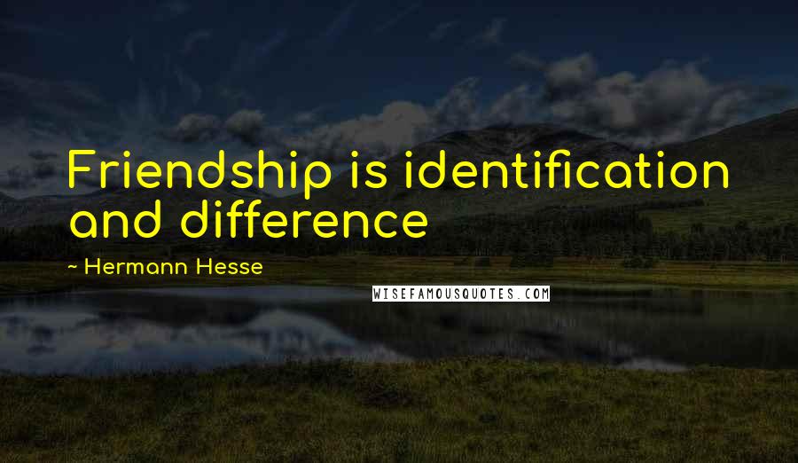 Hermann Hesse Quotes: Friendship is identification and difference