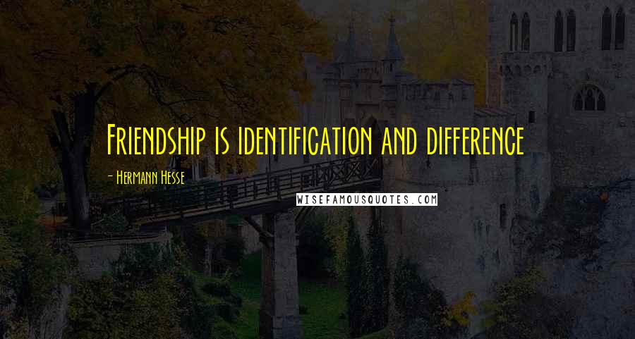 Hermann Hesse Quotes: Friendship is identification and difference