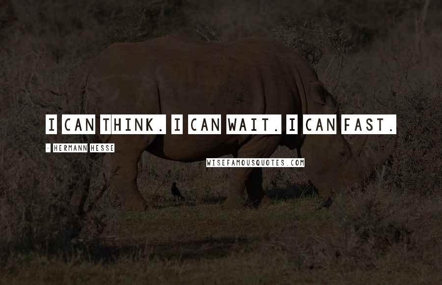 Hermann Hesse Quotes: I can think. I can wait. I can fast.