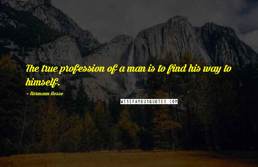 Hermann Hesse Quotes: The true profession of a man is to find his way to himself.