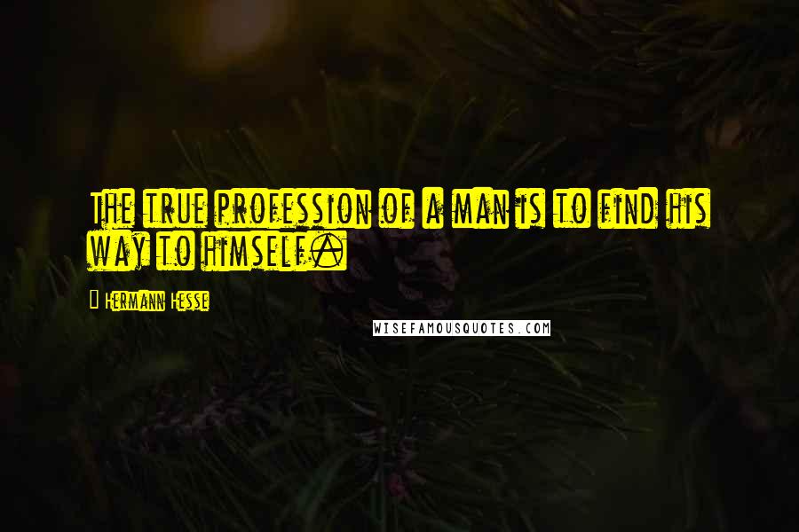 Hermann Hesse Quotes: The true profession of a man is to find his way to himself.