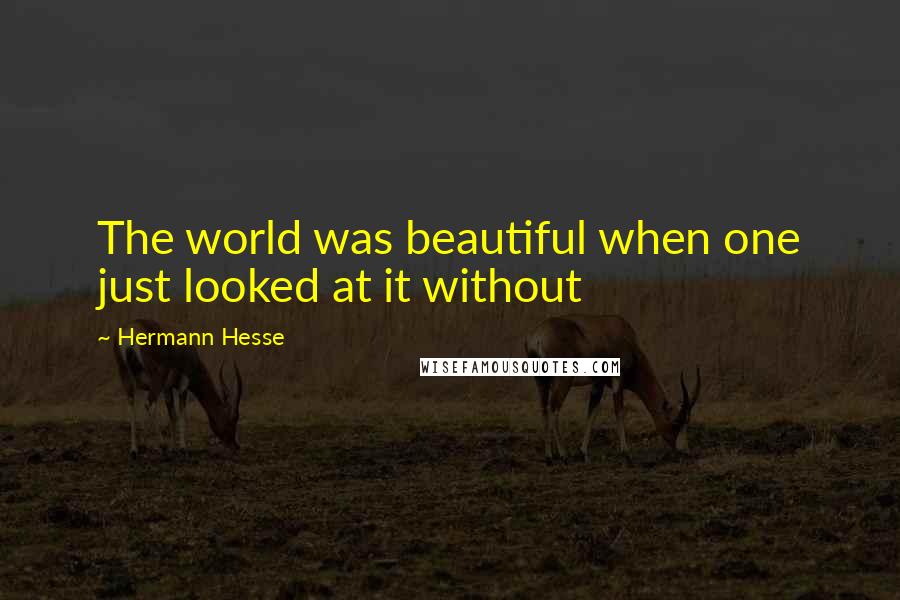 Hermann Hesse Quotes: The world was beautiful when one just looked at it without